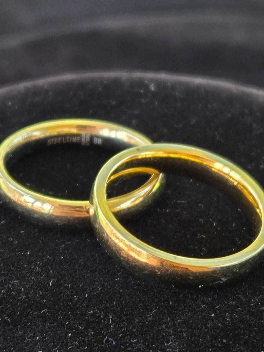 2 Steeltime Brand Stainless Steel Gold Tone Bands